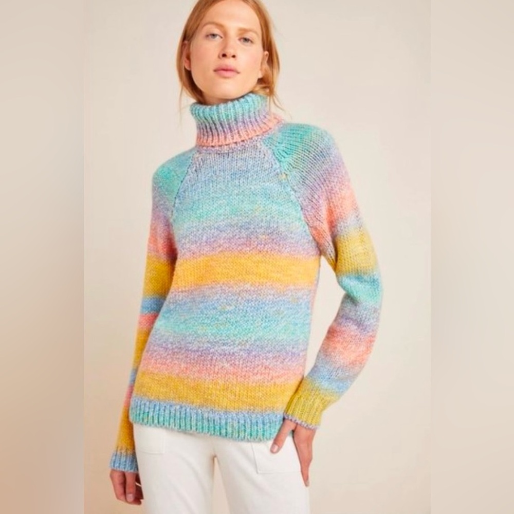 Anthropologie T.la Rainbow Sweater